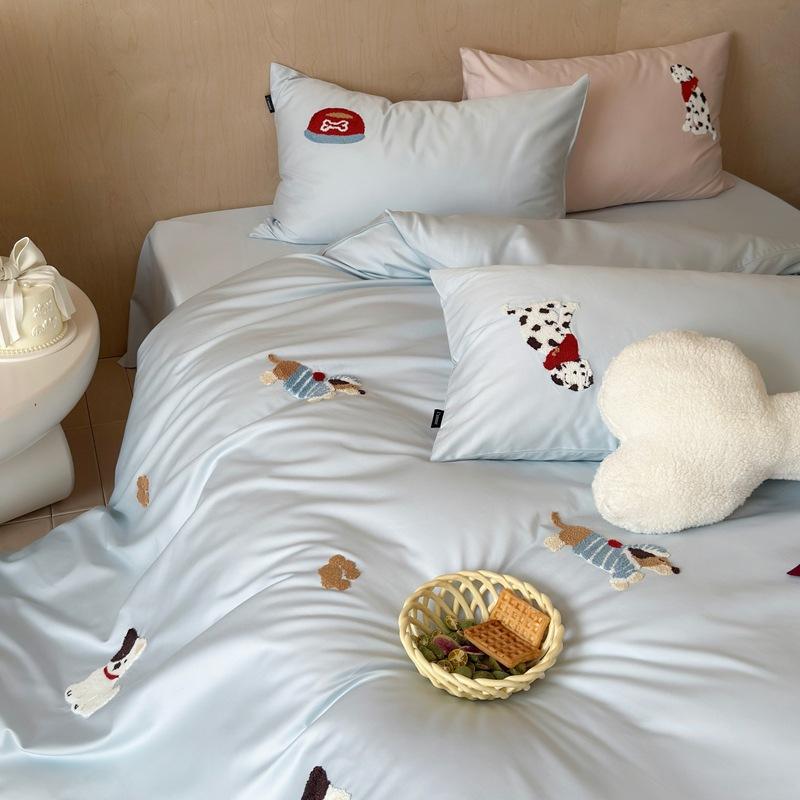 

Blue/Pink, Star Postman, Animal Embroidery, Four-Piece Set, Suitable for 1.8m Bed 1.8m bed