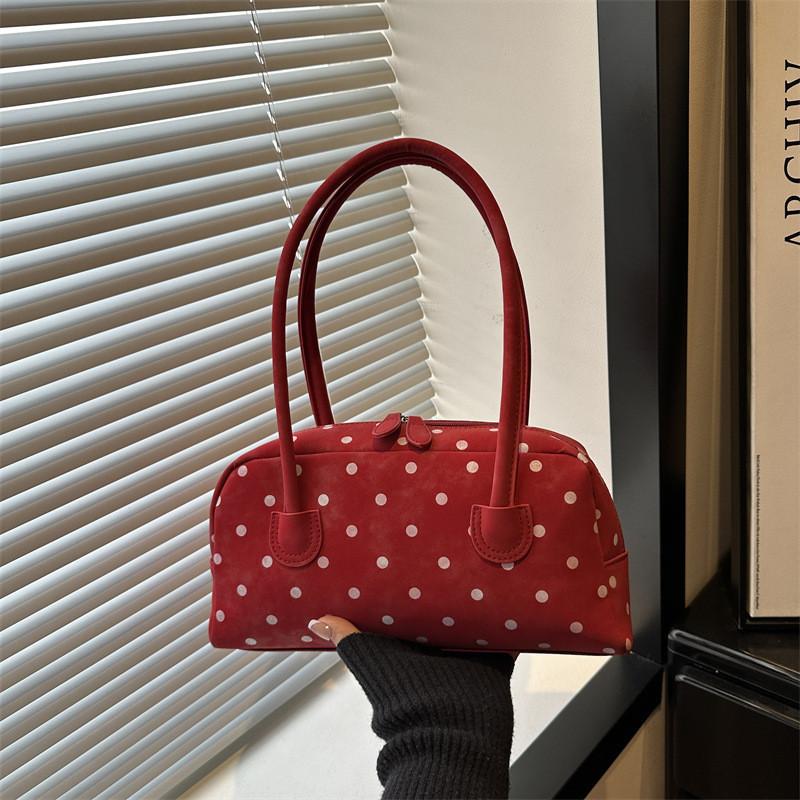 Minimalist Pu Crossbody Bag For Women With Zipper Closure And Dot Print Design For Daily Use