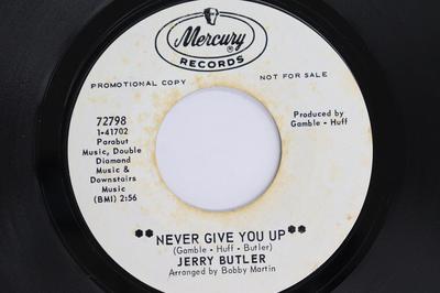 Disque 7 pouces JERRY BUTLER - Never Give You Up / Beside You 72798PROMO MERCURY 1968 UK Soul/Funk Occasion