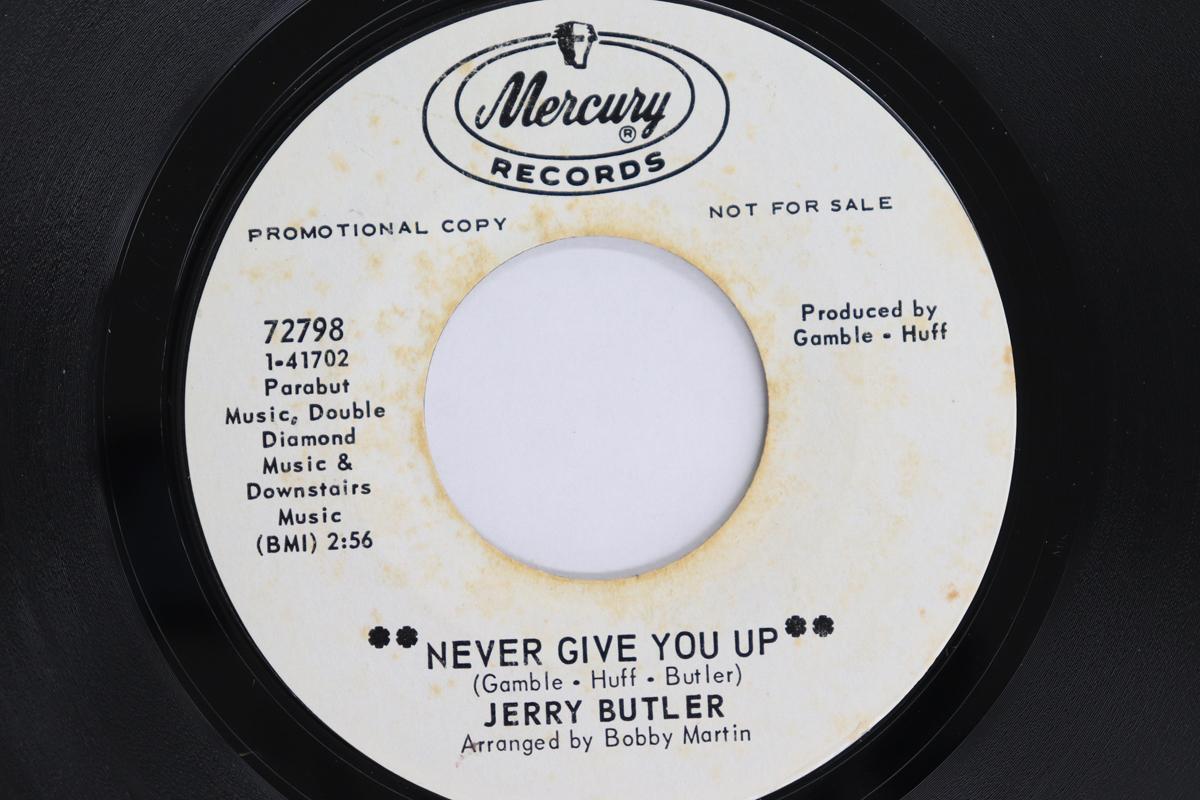 

7inch Record JERRY BUTLER - Never Give You Up / Beside You 72798PROMO MERCURY 1968 UK Soul/Funk Used