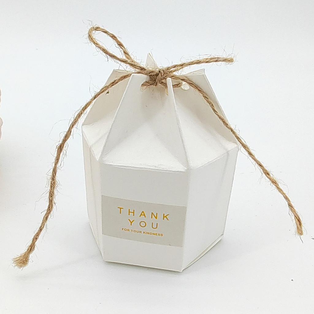 50Pcs Hexagonal Candy Treat Box Exquisite Gift Packaging Box for Wedding Birthday Party Baby Shower