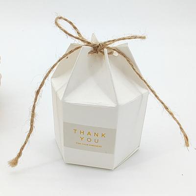 50Pcs Hexagonal Candy Treat Box Exquisite Gift Packaging Box for Wedding Birthday Party Baby Shower