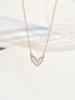 1pc Asymmetrical Golden Heart Pendant Necklace, Fashionable Delicate Minimalist Clavicle Chain, Versatile Design
