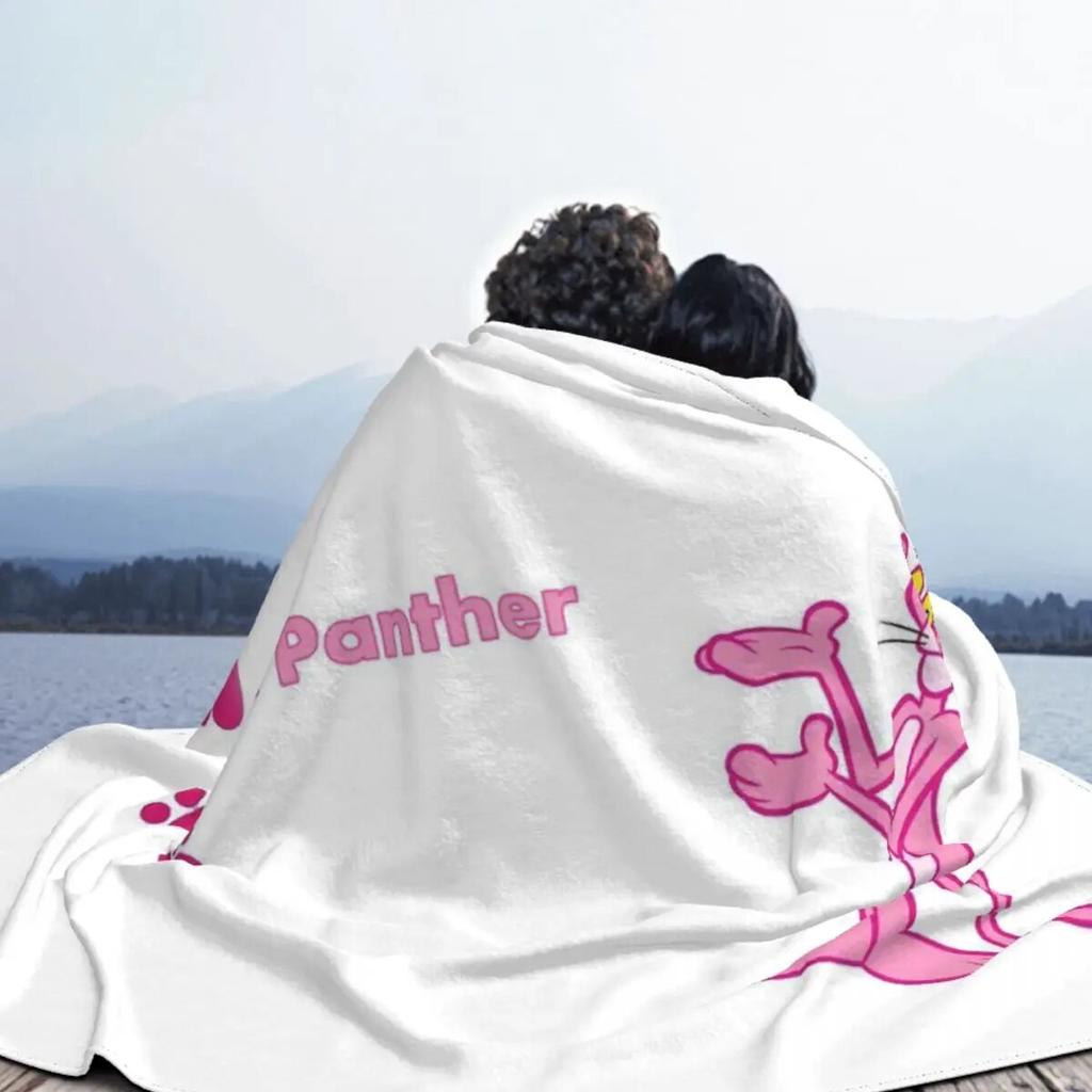 Coperte Personaggio dei Cartoni Animati Pantera Rosa Pile Autunno/Inverno Carino Leopardo Calda Coperta da Lancio per Divano Viaggio Trapunta Sottile in Peluche