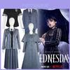 Wednesday Cosplay Costume For Halloween Featuring Polyester Fabric And Vintage Style