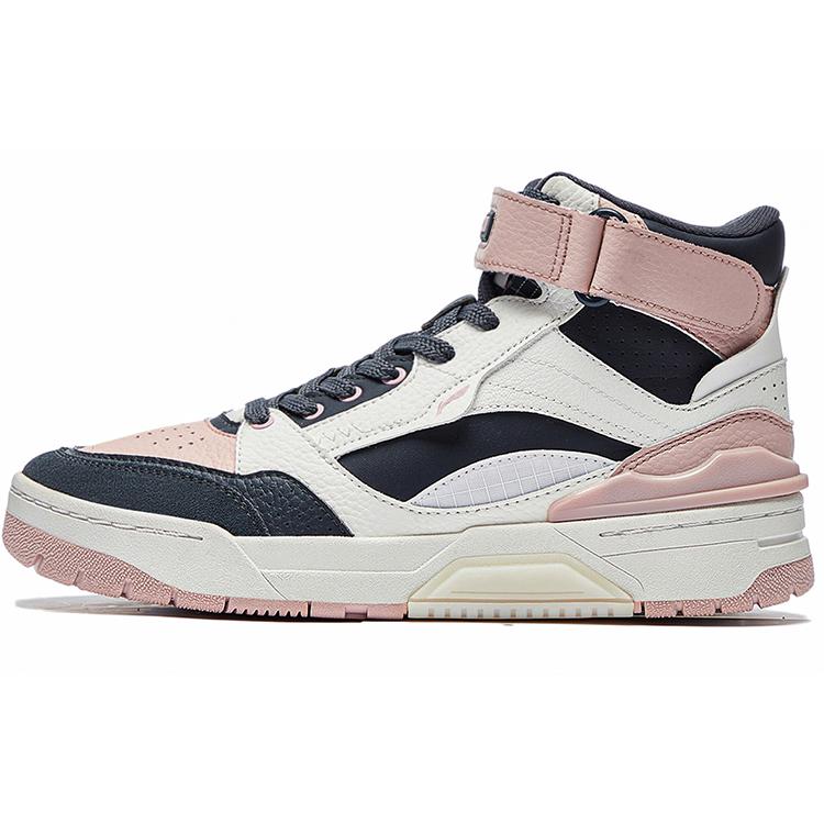 New LiNing RSR 101 High Top Vintage Basketball Shoes Women's Pink Black White ABCS086-1