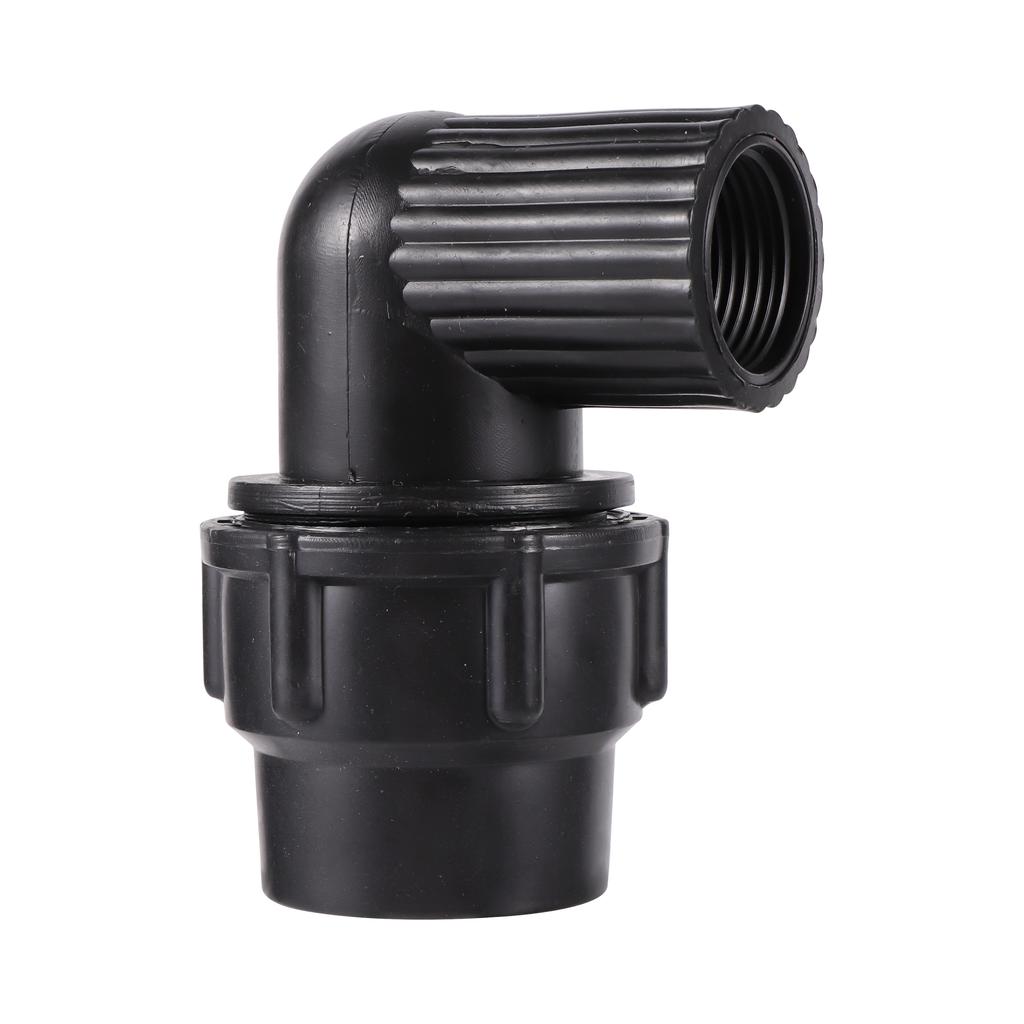 Cotovelo Redutor de 90 Graus com Rosca Fêmea Preta de 1/2" 3/4" 1" para Tubo de Água de Jardim Tubo de PVC Conexão de Irrigação Junção