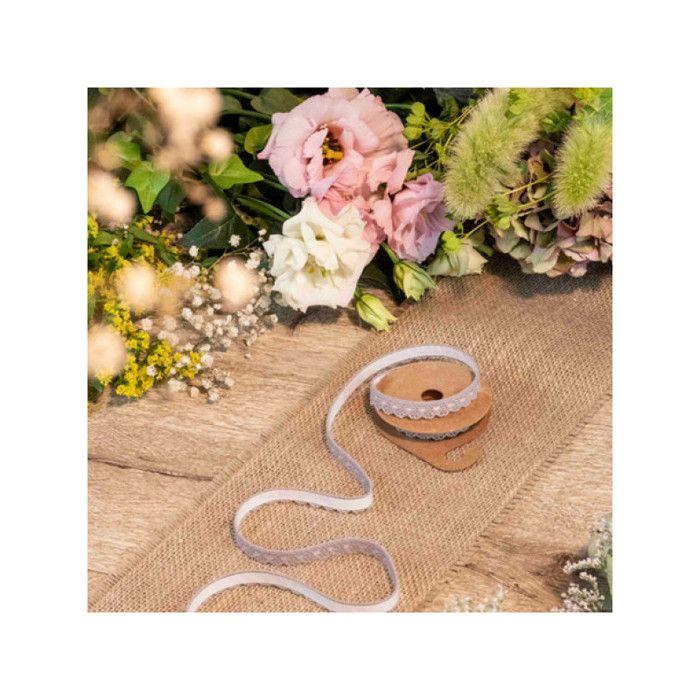 Adhesive Tape - Cotton - Lace Effect - 1m X 1.5 Cm - White - Mixed