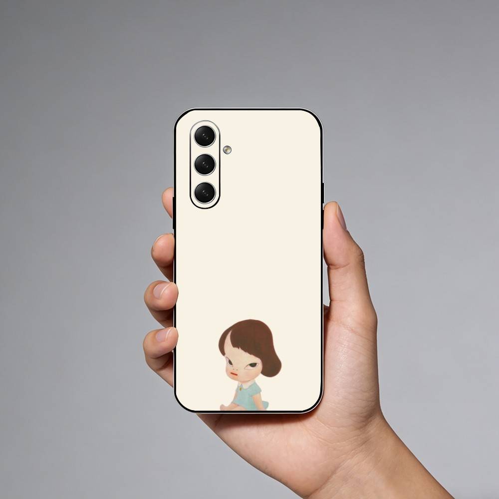 Cute Y-Yoshitomo Nara Phone Case For Samsung Galaxy A73,A21s,A22,A31,A52,A53,A71,A41Soft Black Shell