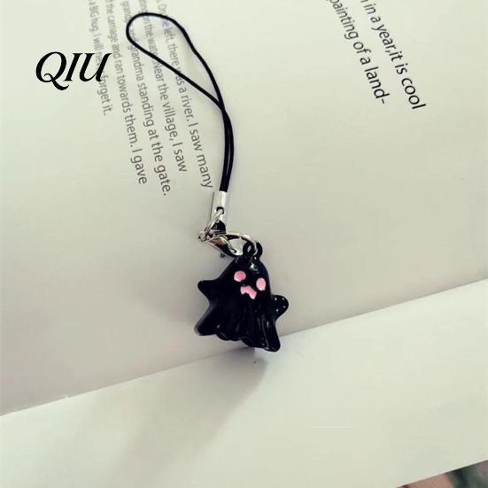 Ghost Charm Keychain Pendant Cartoon Shape Halloween Party Fun Phone with Lanyard Backpack Accessories