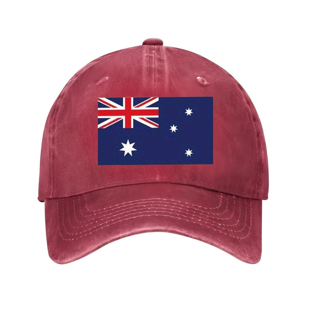Australien Flagge Druck Baseballkappe Unisex Polyester Lässig Kreuz des Südens Verstellbar Sonnenhut