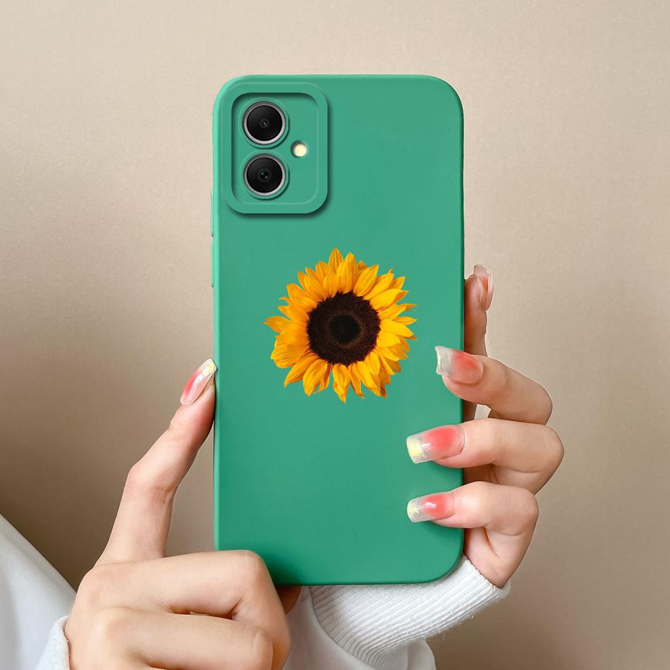 

Case For Samsung A06 Flower Plants Soft Smooth Liquid Silicone Bumper For Galaxy A06 Phone Cases Lens Protection Back Cover Capa Samsung A06 (4G)