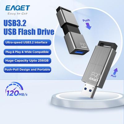 USB 3.2 Minnepenn Skyve Uttrekkbar Minnebrikke - Høyhastighets 120MB/s Overføring Minneplugg Jump Drive Zip Drive for PC Mac