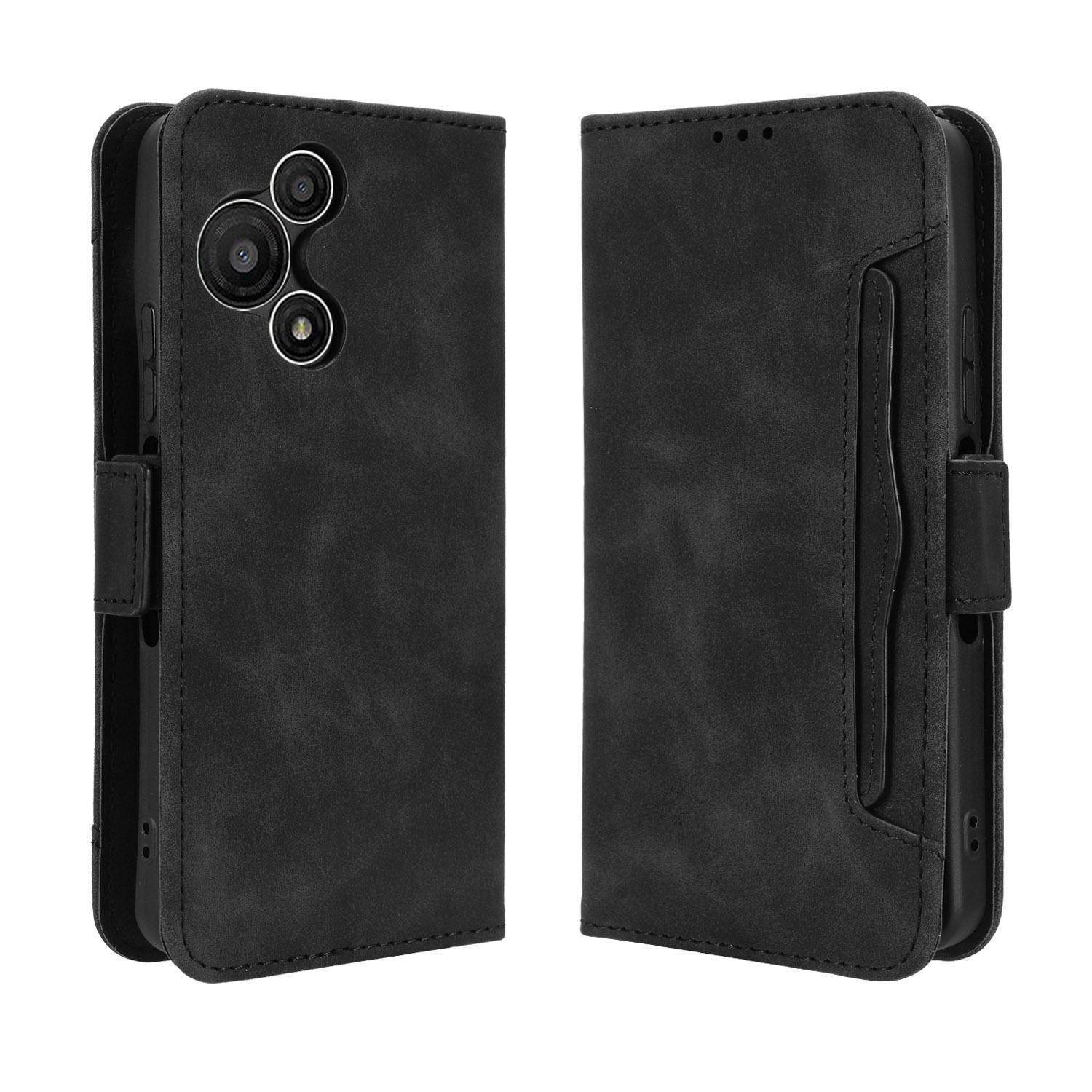 

For TCL 60 SE NxtPaper 5G Leather Case Phone Wallet Cover with Multiple Card Slots Black