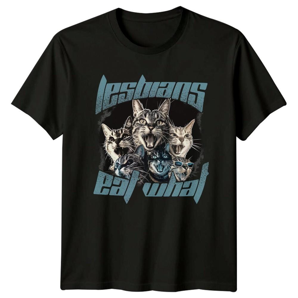 

Лесбиянки Едят Что Кошки Смешная Графическая Футболка Футболка Любителя Кошек 4XL