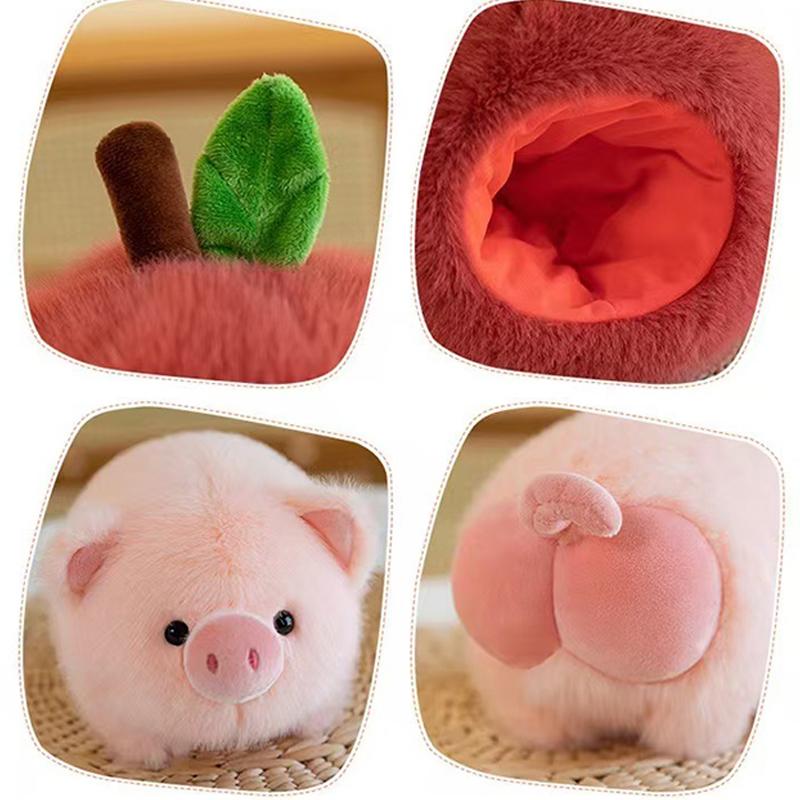 The  Able Apple Pig Plush Toy Doll Cute Pig Doll Detachable Throw Pillow Doll Gift Grabber Doll