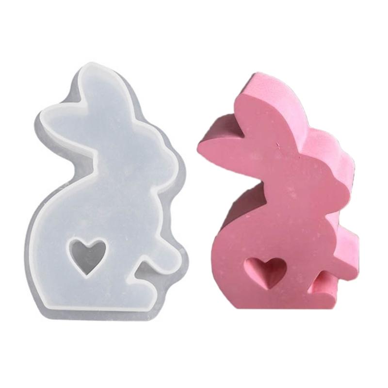 3D Rabbit Resin Mold Animal Resin Mold for DIY Gypsum Ornament Craft Easter Party Decor, Rabbit Shape Epoxy Resin Molds 1