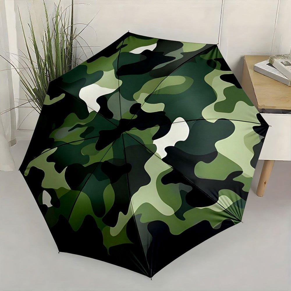Automatischer Auf-/Zuklappschirm mit Camouflage-Muster - Kompakter Reiseschirm, Winddicht & Leicht, Passt in die Tasche