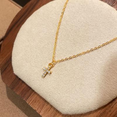 Exquisite 925 Sterling Silver Mini Cross Zircon Necklace for Women - Niche Luxury Clavicle Chain Design