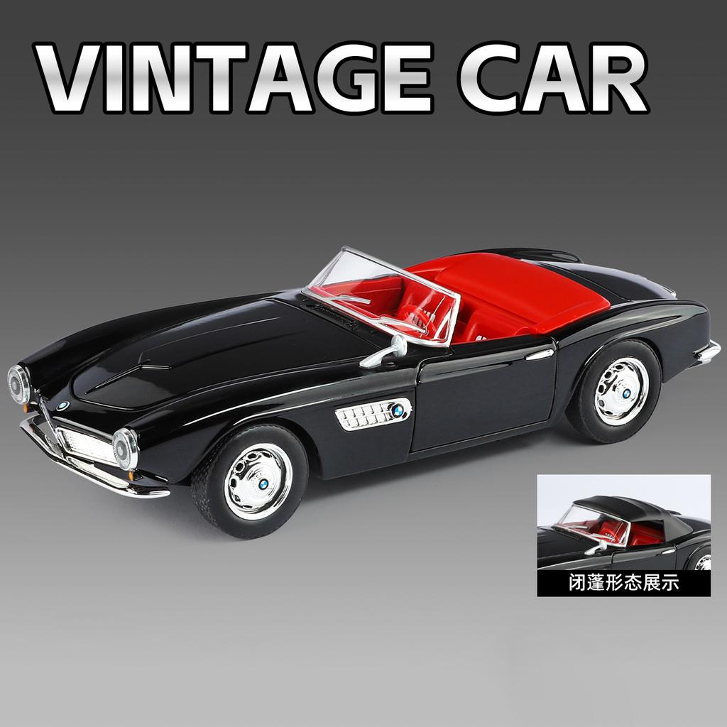 1:24 BMW 507 1950 530LI Vintage Roadster Legierung Metall Druckguss Modellauto Jungen Hohe Simulation Miniatur Feiertagsgeschenk Heimspielzeug