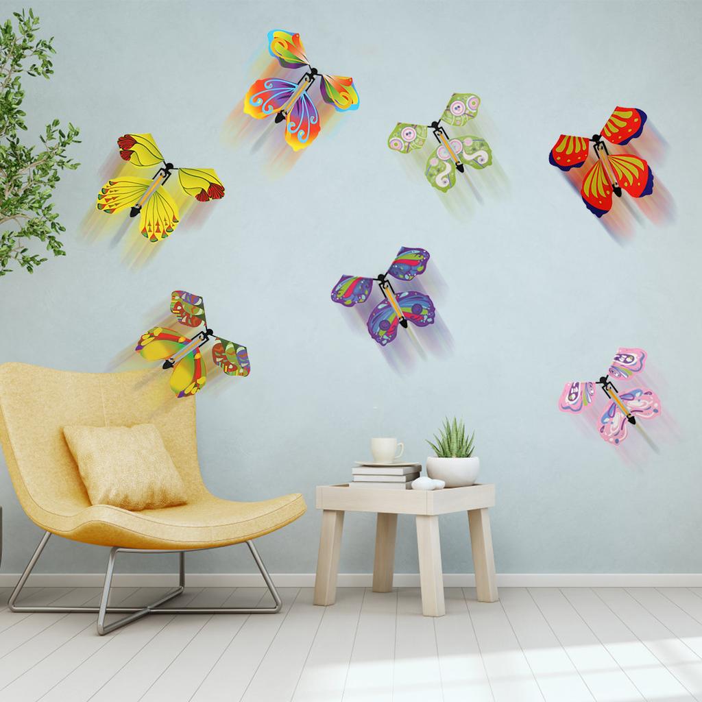20pcs Flying Butterfly Magic Wind Up Butterfly Toy Gift for Kid Surprise Explosion Box Wedding Birthday Party Book Greeting Card