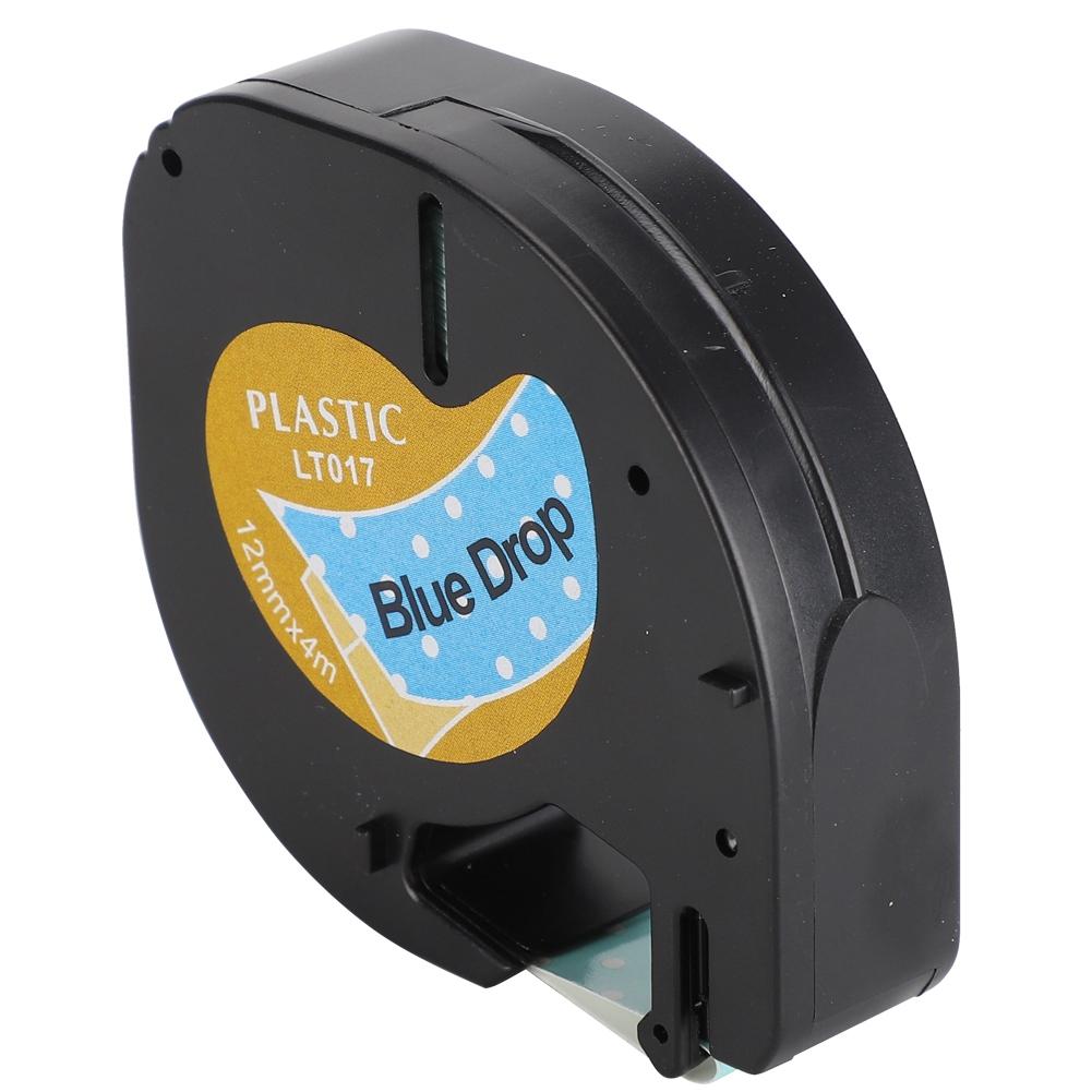 Thermal Paper Label Tape Cute Labeling Ribbon Sticker Blue Drop Type for Dymo 12mm