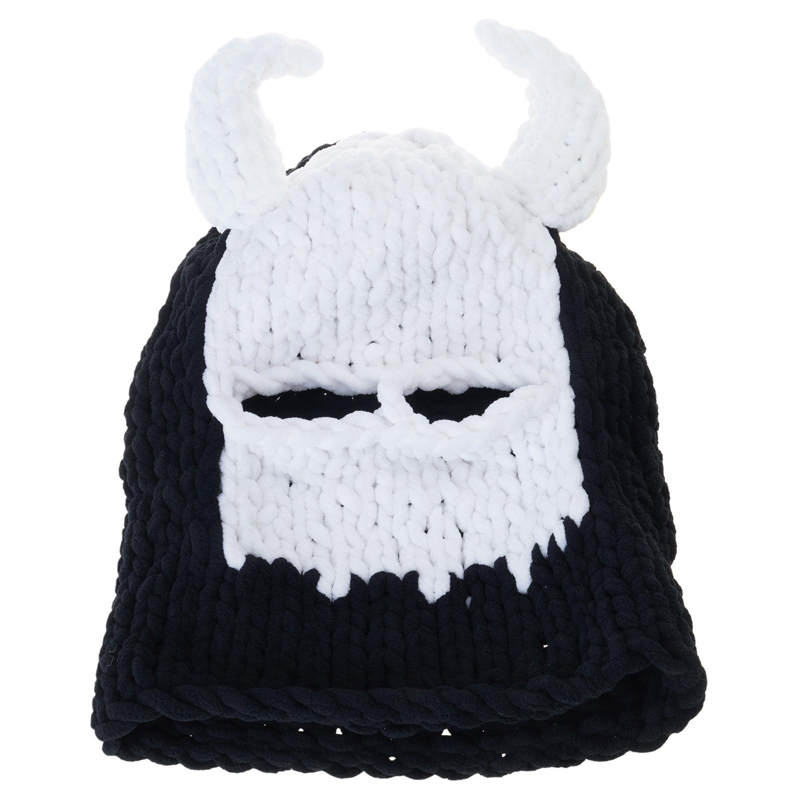 

Devil Horn Winter Hat for Adult Handwoven Balaclava Cap Novelty Party Hat for Girl Boys Knit Mask Hat Cool Accessories 2