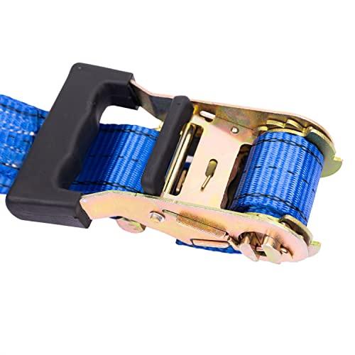 HFS(R) Ratchet Lashing Belts, Set of 2, 1.35t Breaking Strength, Easy to Use, Secures and Secures Loads, Multi-Purpose, for Moving, Towing, and Transp