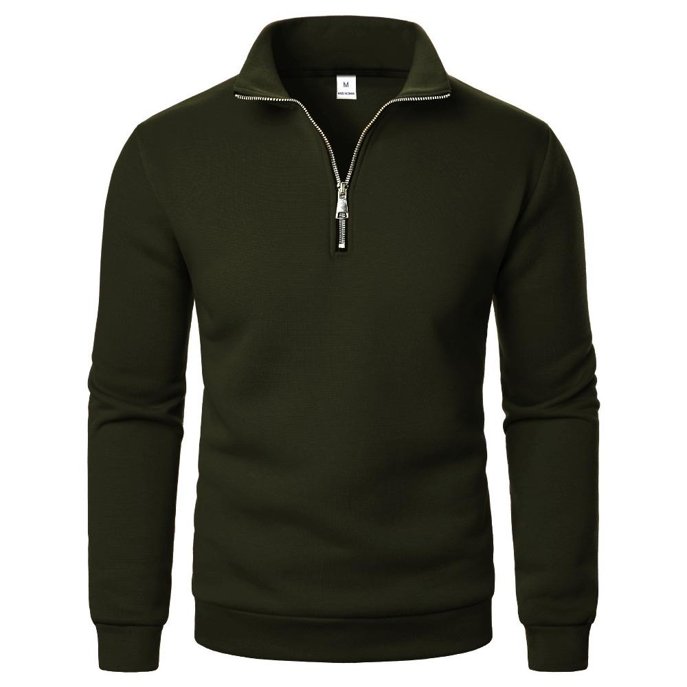 Casual Half-zip Stand Collar Sweatshirt Trendy Simple Loose Fleece Men's Sweatshirt Zipper