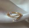 New Cute Colorful Zircon Flower Ring For Women Girl Fashion Vintage Zircon Adjustable Rings Jewelry Gift
