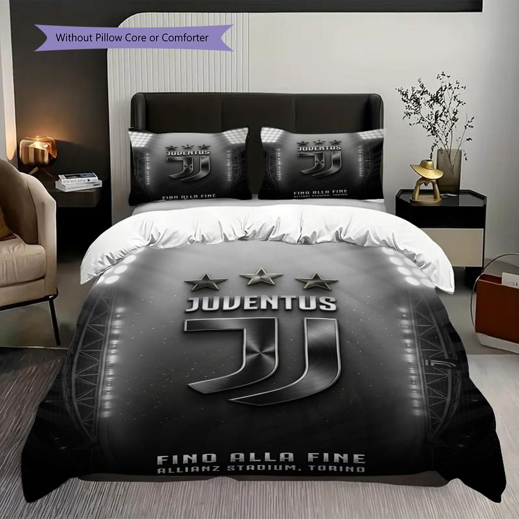 Juventus Legacy: Black Gold Triumph Bedding (1 * Duvet Cover + 2 * Pillowcase, Without Core) Christmas Birthday Gift Bedding Set