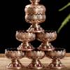 Embossed Metal Lotus Candlestick Mini Candle Base Ornament Candle Cup  Temple