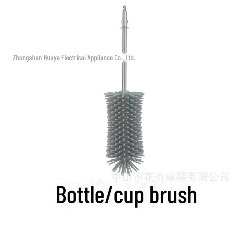 Multifunktionale elektrische Reinigungsbürste: Scheuerschwamm, Drahtbürste, Geschirrspül-, Schuh-, Tassen- und Flaschenbürstenköpfe enthalten.