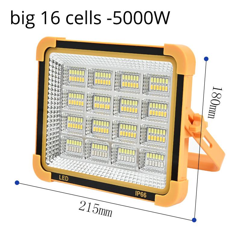 Rechargeable 5000 Watts Solar Flood Light Outdoor Portable LED Reflector Spotlight Rechargeable Projector Floodlight solar Lamp