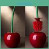 Long-handled Soft Bristle Toilet Brush Set Cherry Toilet Brush For Daily Household Cleaning Creative Plastic Cleaning Brush For Toilet