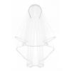 Triple-Row Pearl Headband & Double-Layer Veil Bridal Headdress