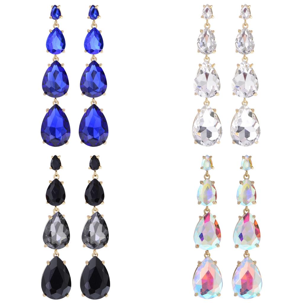 Geometric Drop Earrings With Cubic Zirconia For Women Fashion Jewelry Autumn