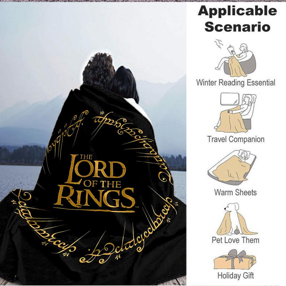 1pc The Lord of the Rings Flannel Throw Blanket Lightweight Soft Warm All Season Blanket for Sofa, Bed, Travel,L1028050