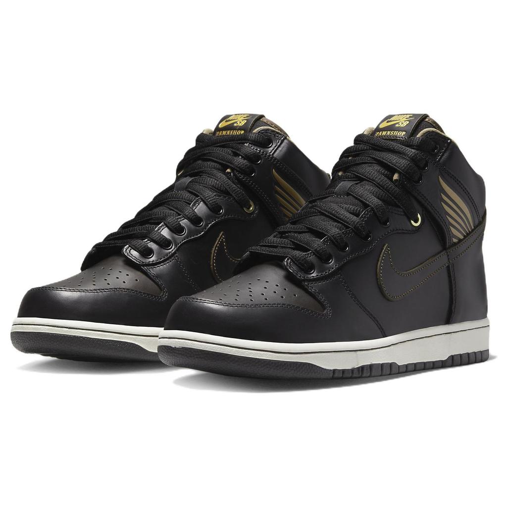 Pawnshop x Nike Dunk High SB Old Soul Unisex Sneakers Brown Black Metallic-Gold FJ0445-001