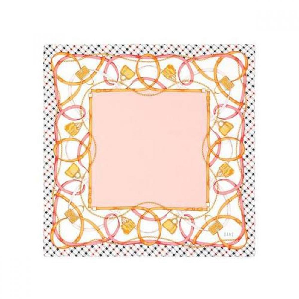 Daks Pink Chainprint Silk Square Scarf Dcsc2f142