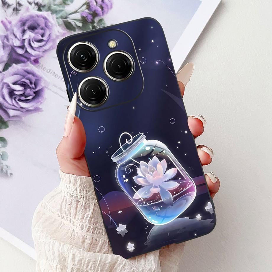 Luxury Matte Silicone Soft Case For Tecno Spark 20 20Pro 20 Pro+ 4G 5G Spark 20C KJ7 KJ6 KJ5 BG7 Capa Flower Loving Heart Cover