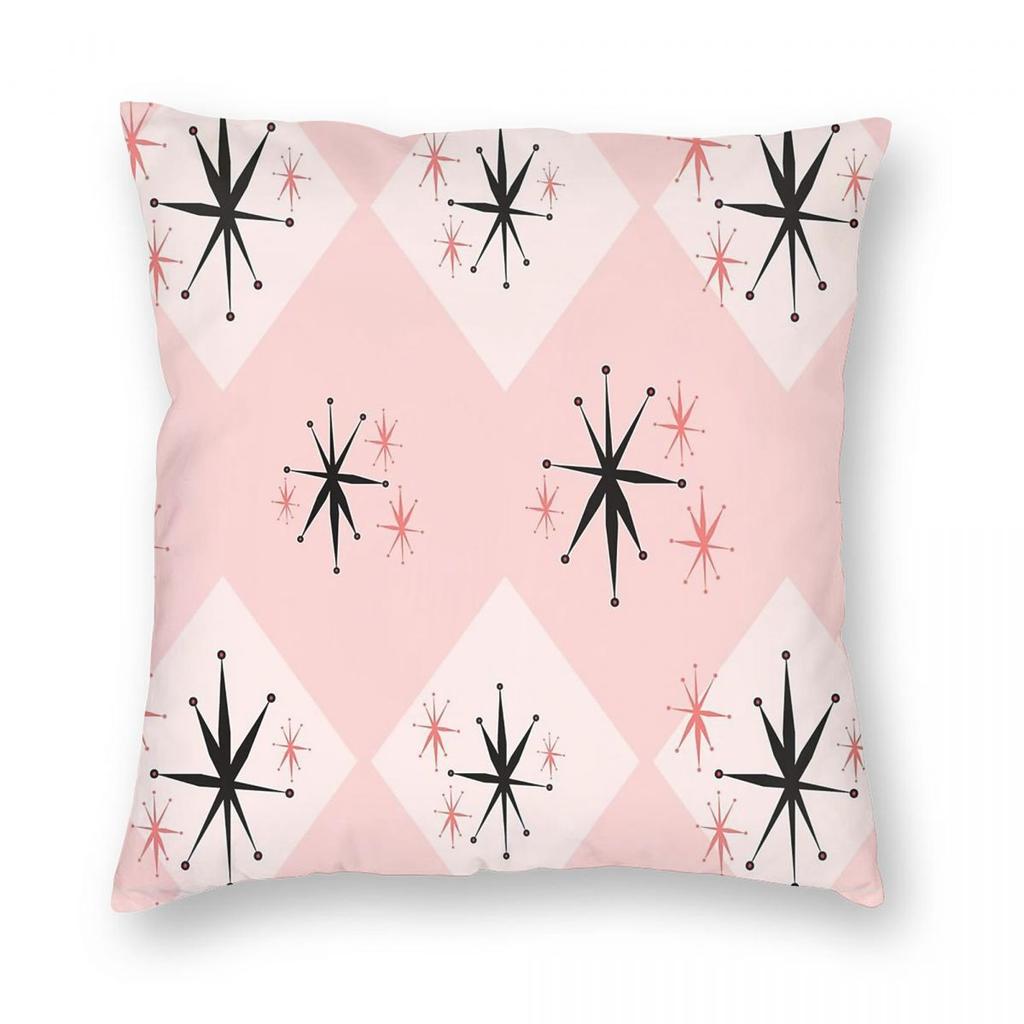 Pink Diamonds Atomic Starburst Square Pillowcase Polyester Linen Velvet Printed Decorative Throw Pillow Case Home Cover x