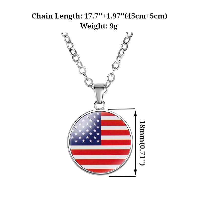 Trendsetting North Geometric American Flag Pendant Necklace Handmade Alloy Design
