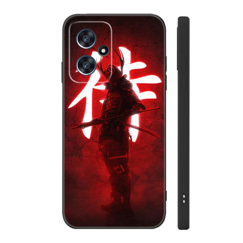 Japanese Samurai Art Black Silicone Phone Case For Xiaomi POCO X3 X4 NFC F3 F4 GT F5 M3 M4 M6 X5 X6 Pro 5G C55 C65 M5
