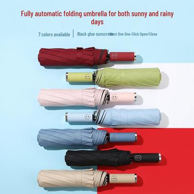 Windproof UV-Blocking Automatic Folding Vinyl Umbrella
