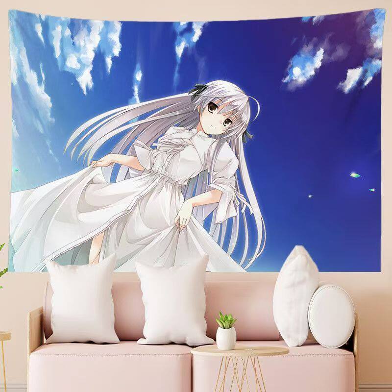 Yosuga no Sora Sora Kasugano Tapestry Kawaii Anime Girl Wall Hanging 2D Otaku Decor for Bedroom Dorm Soft Print Wall Art