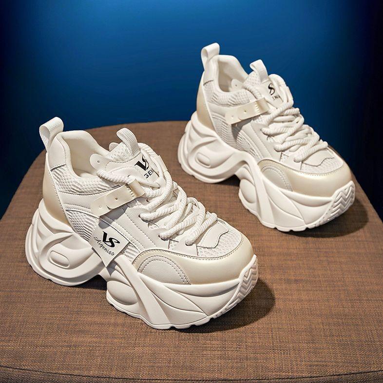 

Детские кроссовки на толстой подошве с высокой платформой, увеличивающие рост, модели весна-осень, сетчатые повседневные спортивные кроссовки для женщин 39