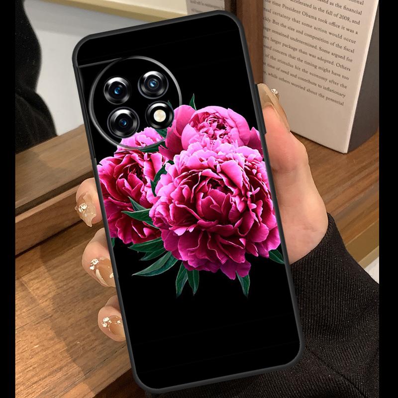 Elegant Pink Purple Peony Flower Case For OnePlus Nord 5 CE 2 3 4 Lite N20 N30 OnePlus 15 R 13R 12R 10T 13T 10 11 12 13 Cover