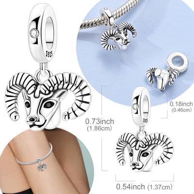Original Kupfer Charm Perle Gebogene Hörner Widder Anhänger Passend für Original Armband Halskette Für Männer Frauen DIY Schmuck Geschenk