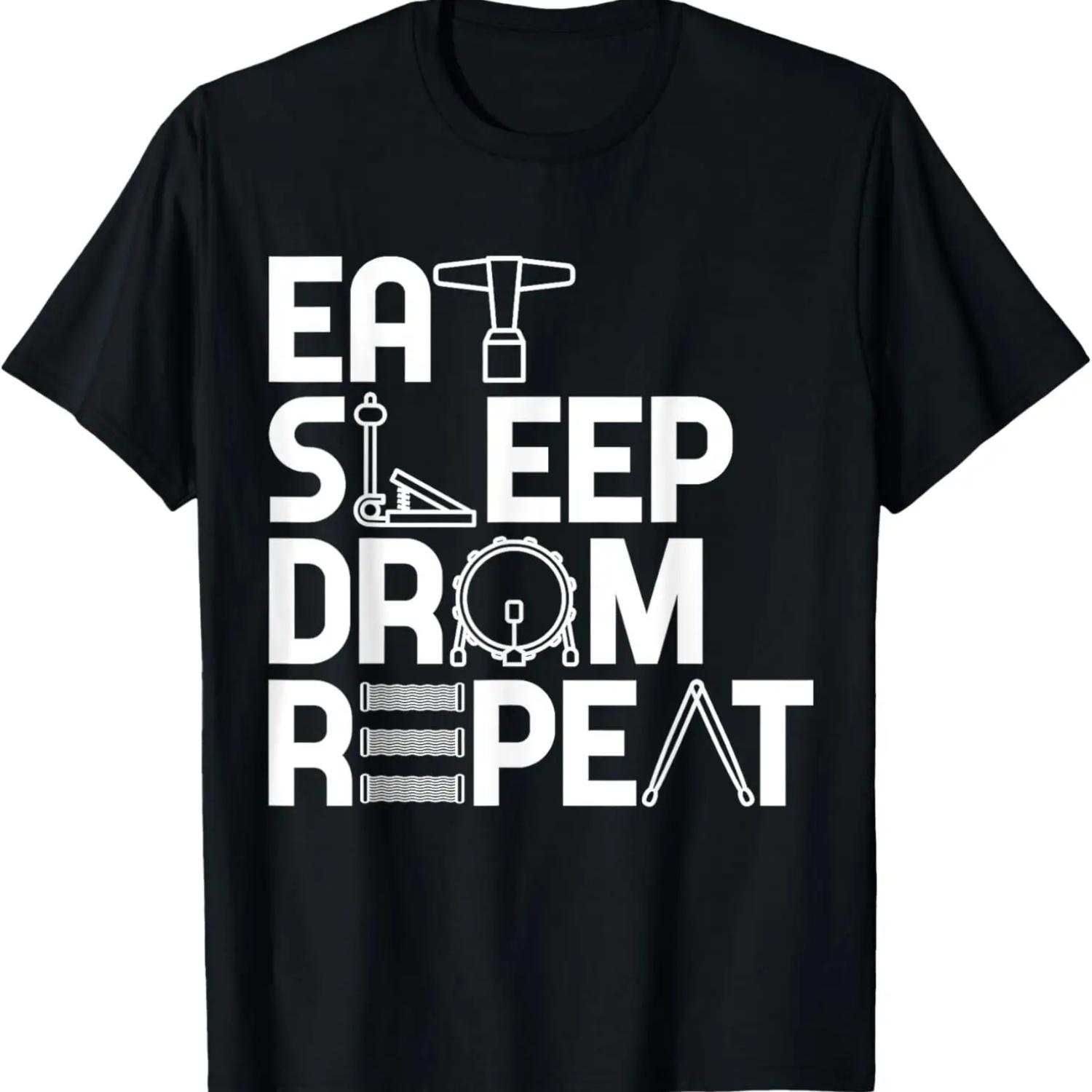 

Eat Sleep Drum Repeat Drums T-Shirt XXXXXL чёрный